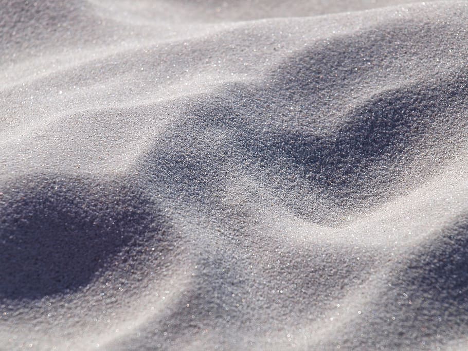 白い砂, 砂, 穀物, ビーチ, 晴れ, 雪, パウダー, パターン, 背景, フルフレーム