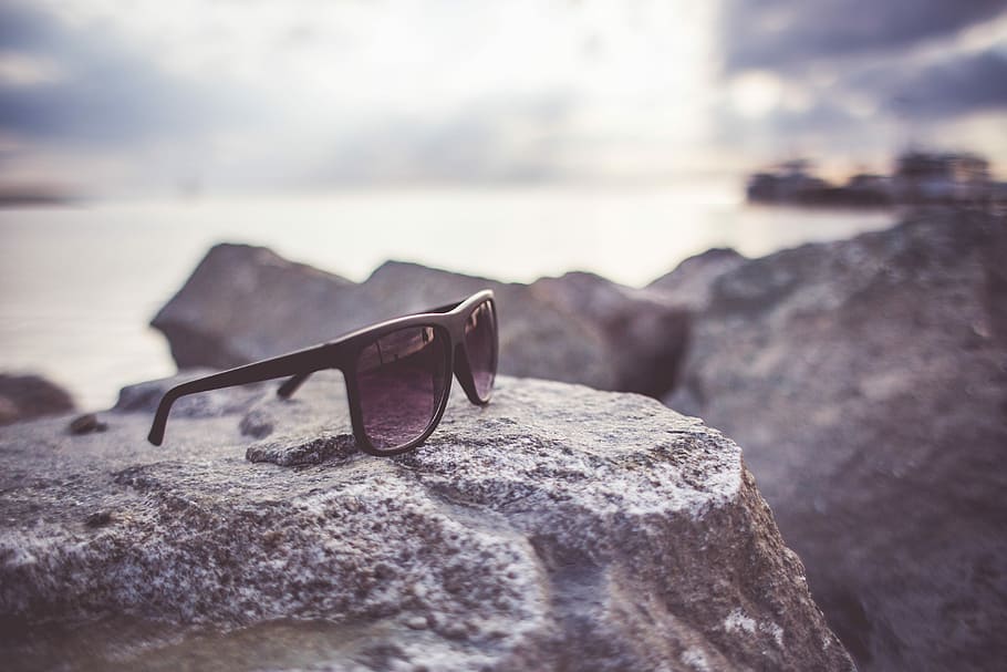 Sunglasses, Rock, accessories, fashion, sea, beach, nature, outdoors, no People, water
