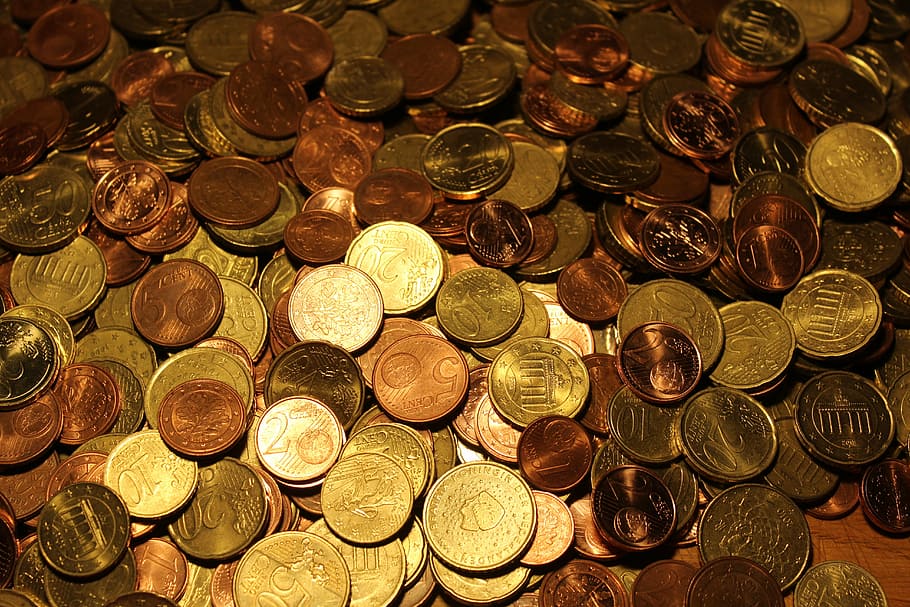 uang, koin, koin euro, mata uang, euro, logam, recehan, uang logam, sen, keuangan