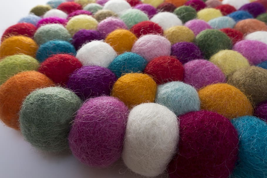 felt, balls, sheep's wool, natural product, natural fiber, colorful, felt work, multi colored, choice, wool