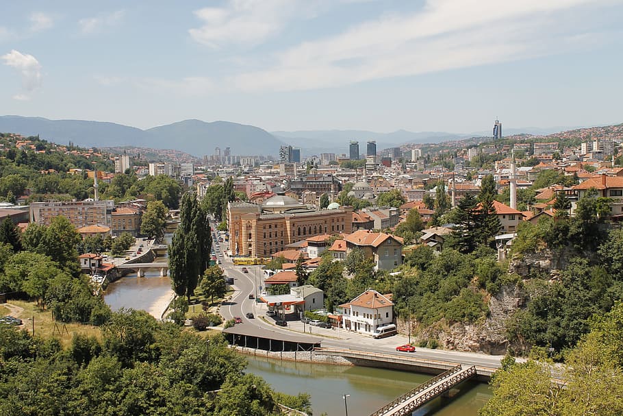 city, architecture, town, cityscape, panoramic, sarajevo, bosnia and herzegovina, europe, building exterior, built structure