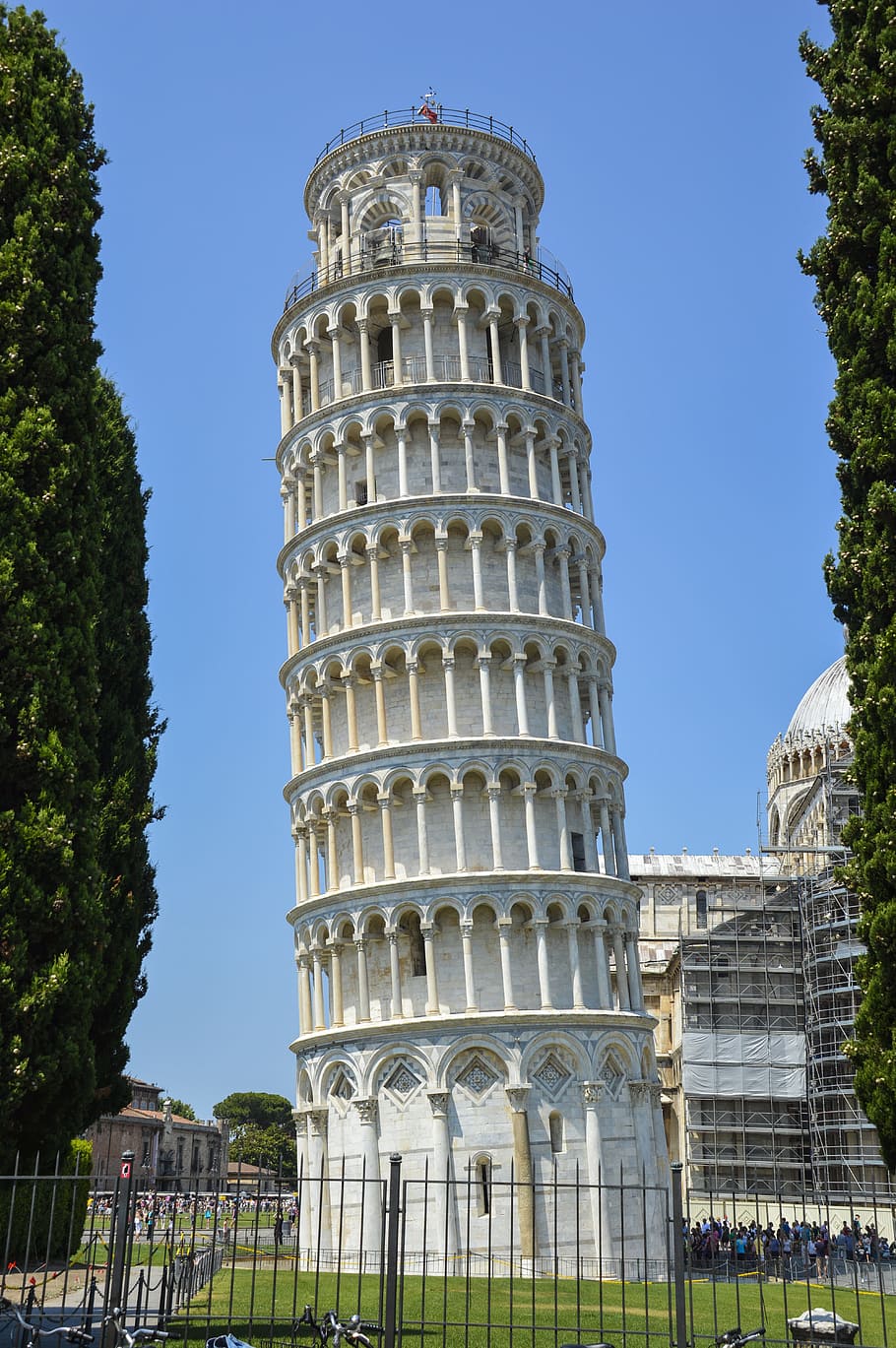 leaning, tower, pisa, italy, tuscany, piazza, miracoli, marble, architecture, europe