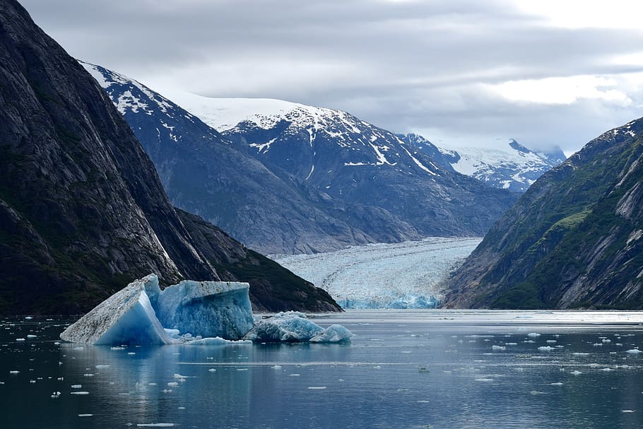 glacier, alaska, ice, mountains, sea, cold, water, cold temperature, mountain, scenics - nature