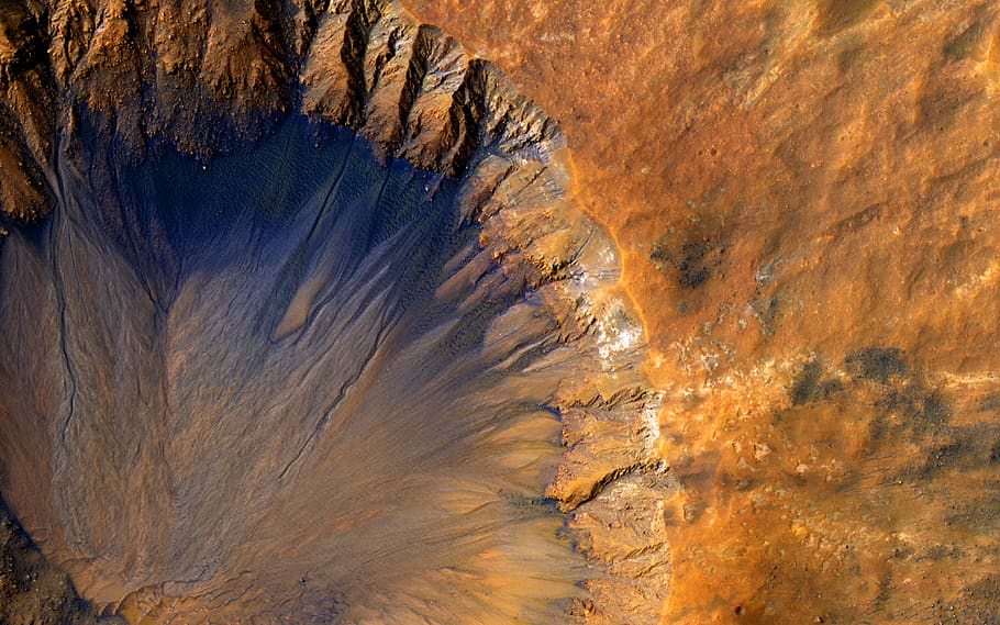 mars crater space planet nasa science