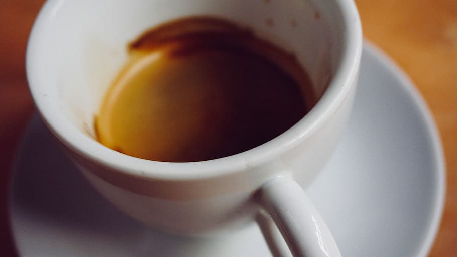 Espresso, sarapan, close up, kopi, krim, piala, pagi, putih, minum, panas - Suhu