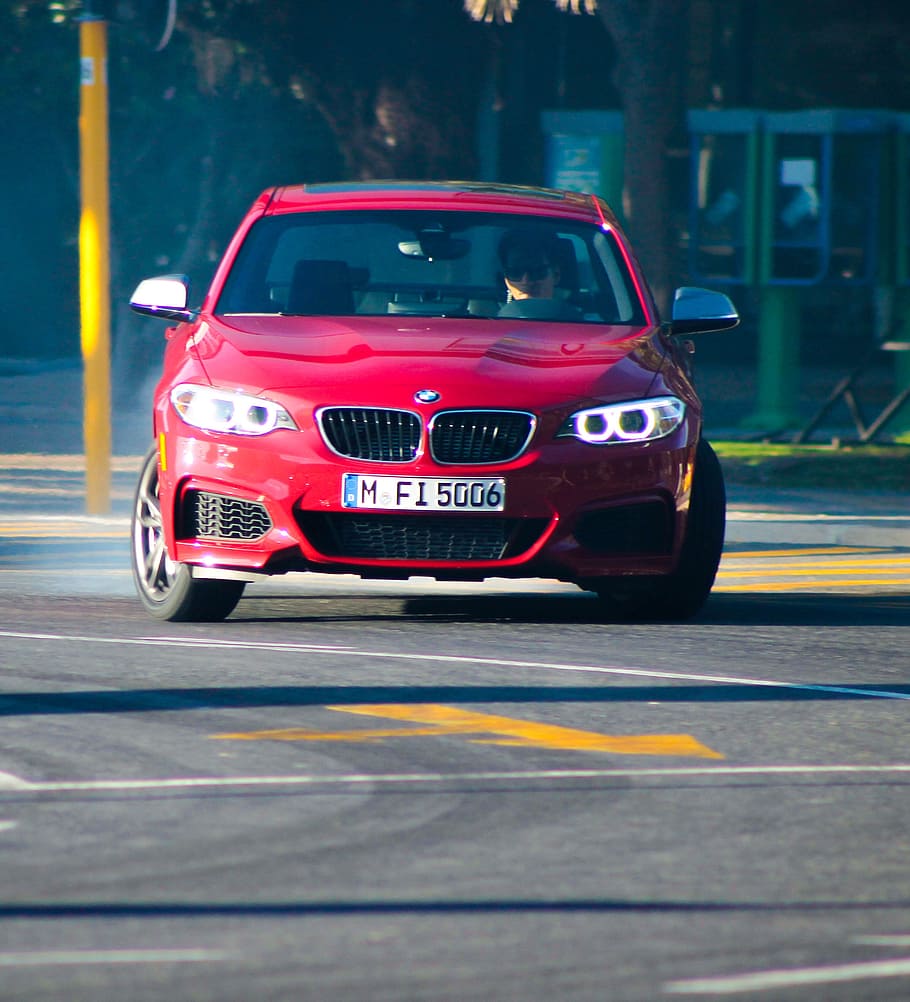 red bmw e-series, bmw, car, red, racing, drift, vehicle, road, automobile, modern