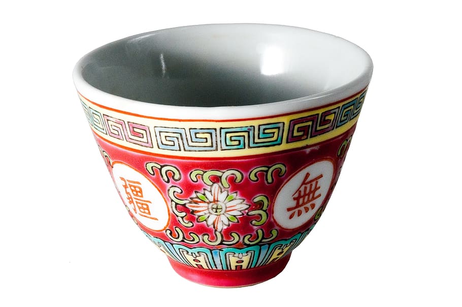 Taza de té, bebida, camiseta, taza, cerámica, porcelana, fondo blanco, aislado en blanco, aislado, objeto único