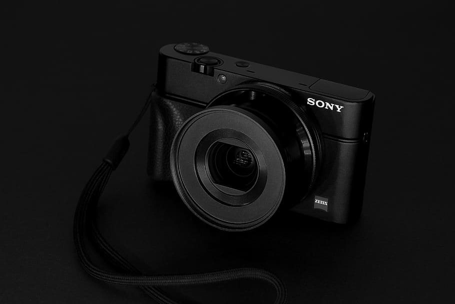 tembakan, kamera sony, hitam, latar belakang, Closeup, Sony, kamera, teknologi, kamera - Peralatan Fotografi, Warna hitam