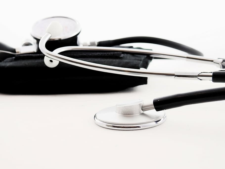 black, gray, stethoscope, blood pressure, blood pressure monitor, blood circulation, health check, bless you, doctor, medical