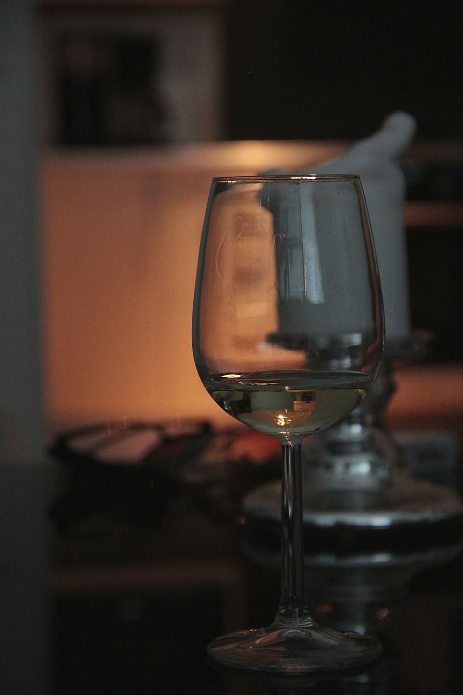glass, wine, evening, fest, mys, atmosphere, white wine, light, drink, alcohol