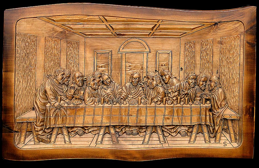 last, supper artwork, the last supper, the cenacle, jesus, the apostles, relief, wooden sculpture, sacred, folk art