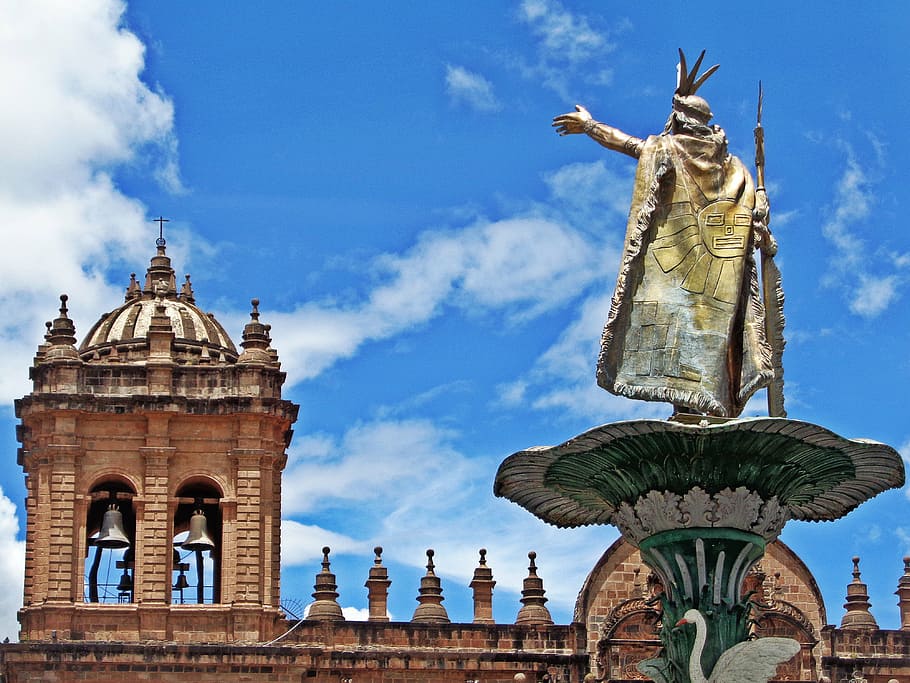 cusco, peru, colonial architecture, the statue, architecture, famous Place, europe, history, sky, cloud - sky