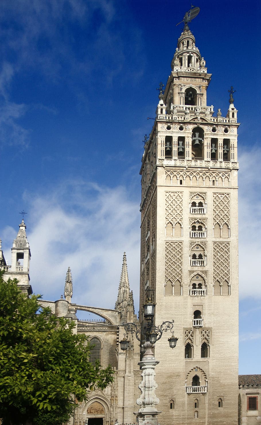 giralda, seville, andalusia, cathedral, monuments, tower, old building, spain, catholics, artistic