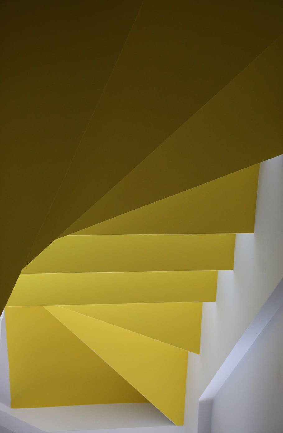 escadaria, escadas, degraus, amarelo, moderna, arquitetura, interior, projeto, contemporânea, parede