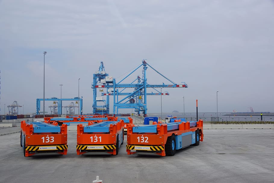 Container, Bearer, Car, Faucet, Port, transport, load, cargo crane, container ship, harbour
