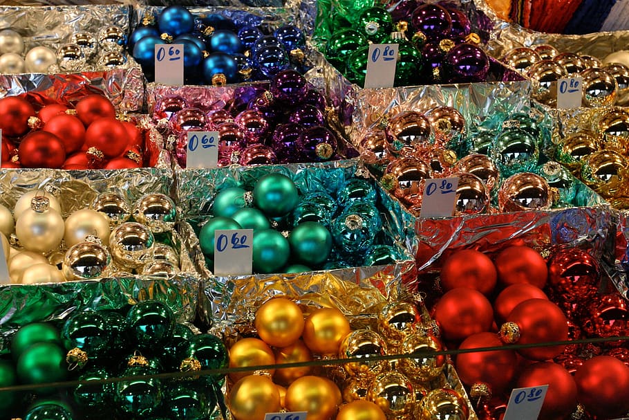 decoraciones para árboles de navidad, bola, navidad, feriado, color, regalo, decoración, rojo, verde, amarillo