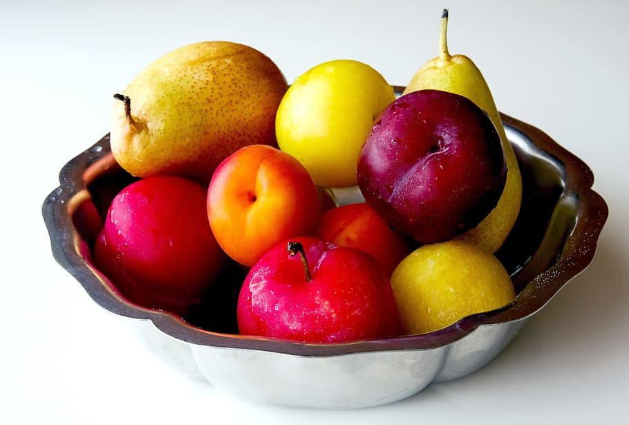 fruta, manzana, comida, saludar, frescura, pera, albaricoque, verano, ciruela, comida sana