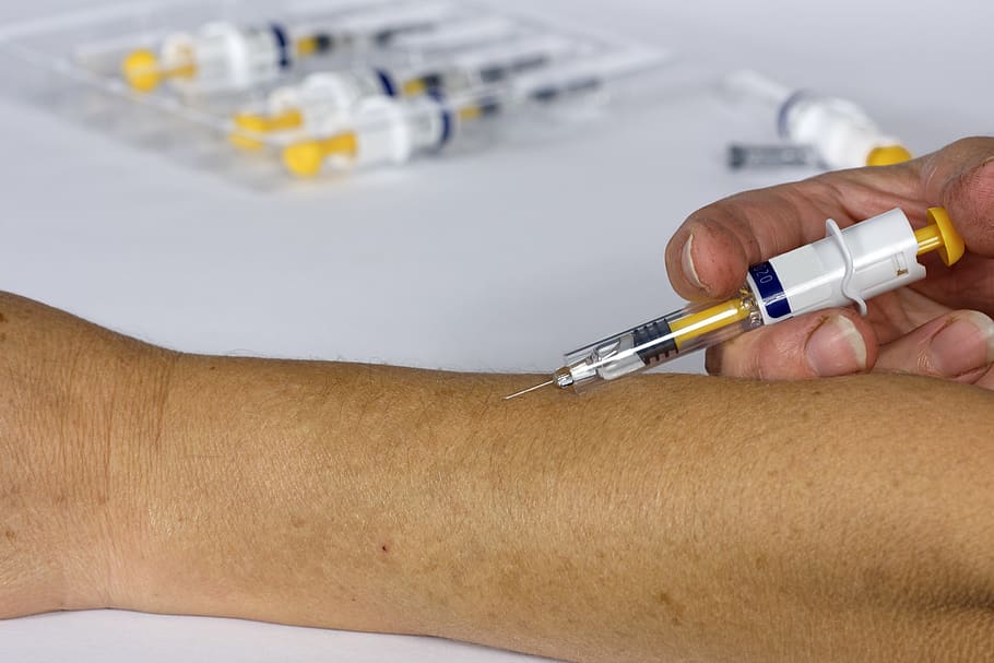 syringe, arm, injection, medical, needle, healthcare, vaccine, medicine, disease, treatment