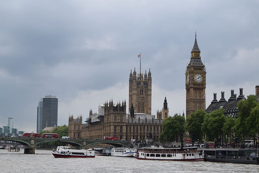architecture, city, travel, urban landscape, tower, london, house of parliament, big ben, england, river thames