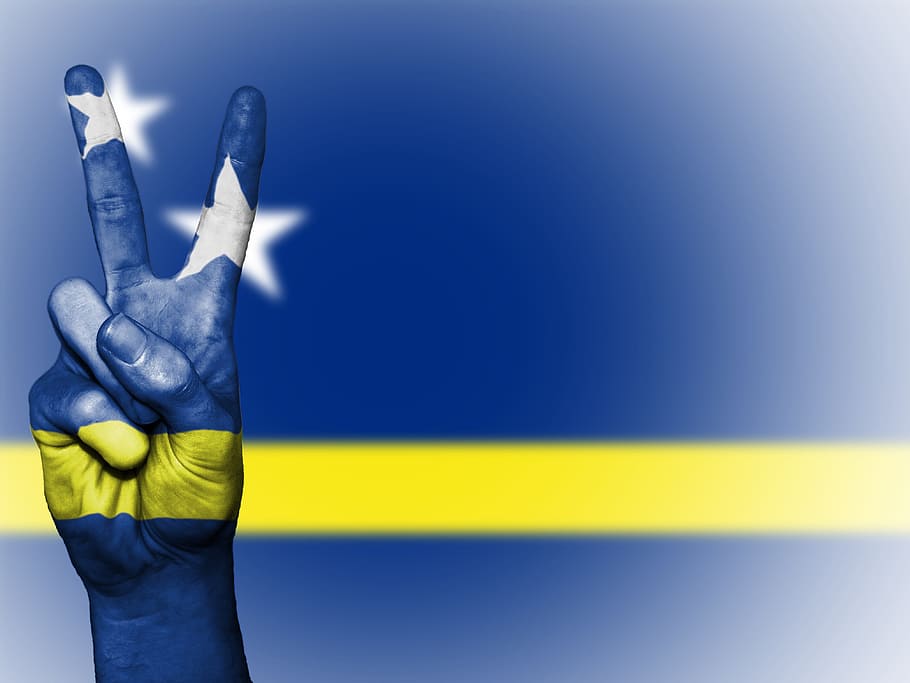 Curacao, Peace, Hand, Nation, Background, banner, colors, country, ensign, flag