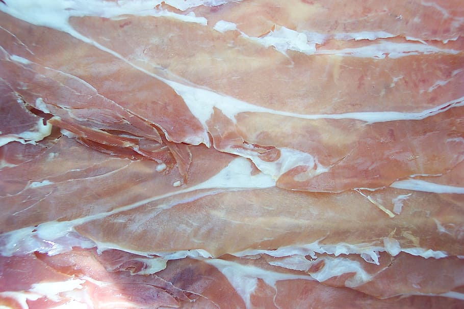 ham, food, texture, power, smoked ham, parma ham, full frame, close-up, backgrounds, meat