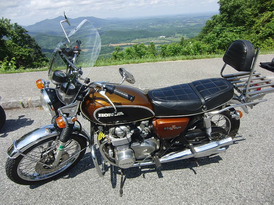 Honda, Motocicleta, Cb500, Vintage, clásico, bicicleta, moto, paseo, ciclo, transporte