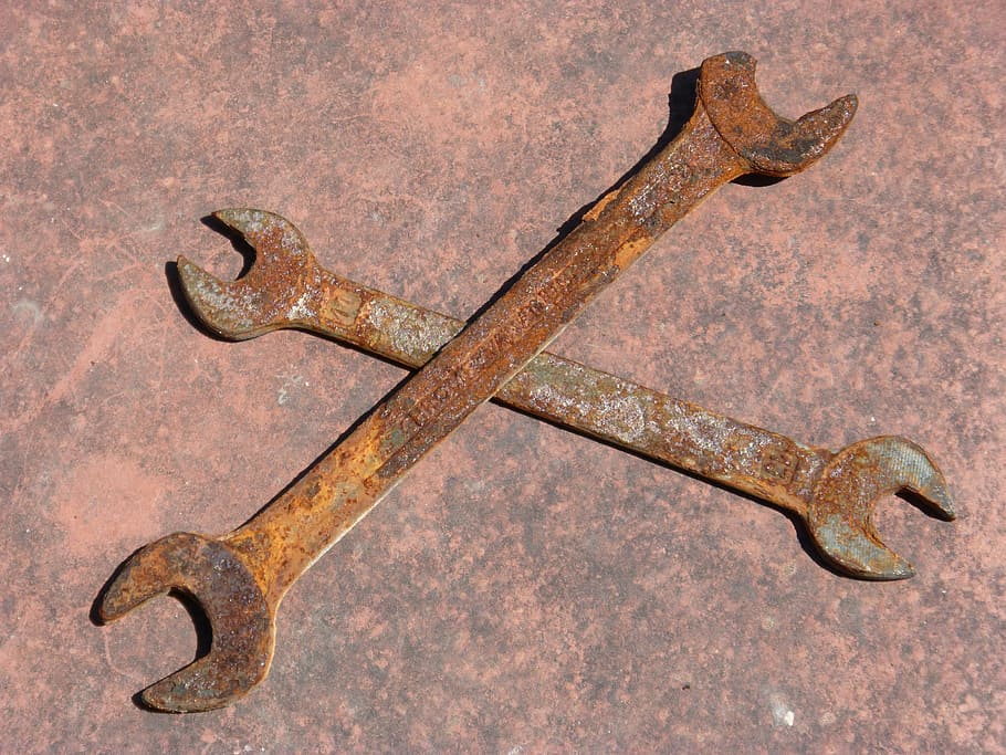 tools, spanner, old, rusty, concepts, oxide, metal, weathered, obsolete, close-up