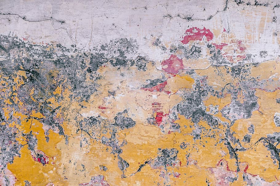 untitled, wall, paint, painting, old, yellow, peeled off, backgrounds, textured, abstract