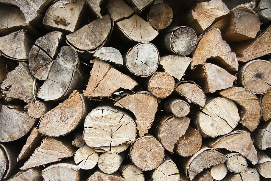 madeira, lareira, troncos, combustão, madeira - Material, lenha, árvore, pilha, registro, madeira serrada Indústria