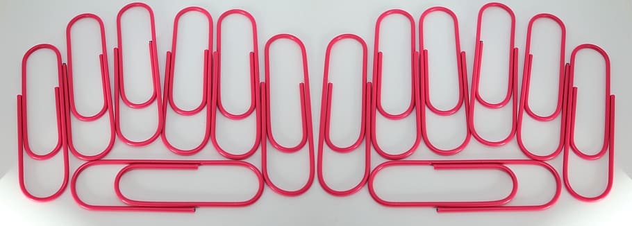 Paperclips, Office Supplies, Business, accessories, paper, clip, header, banner, office material, pink