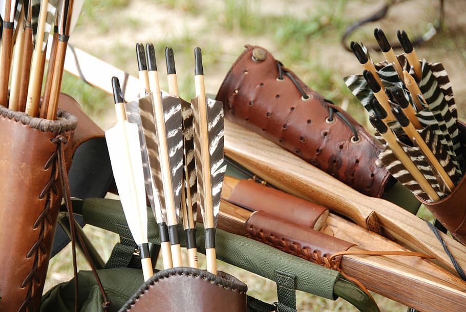 brown, wooden, arrows, cases, Archery, Sport, Arrow, day, outdoors, close-up