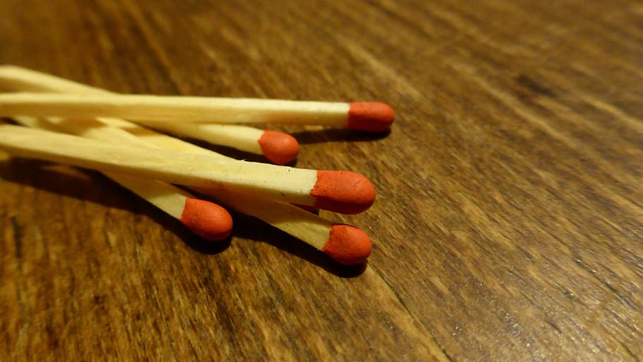 Matches, Sticks, Match, Head, match head, red, wood - Material, matchstick, close-up, no People