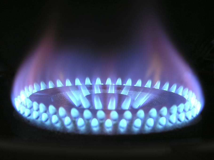macro photography, turned, gas burner, flame, gas, gas flame, blue, hot, ring, burner