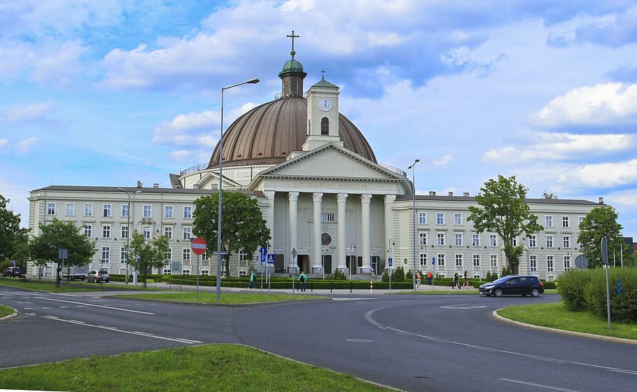 Basílica, Bydgoszcz, Iglesia, Polonia, arquitectura, edificio, punto de referencia, ciudad, histórico, diseño arquitectónico