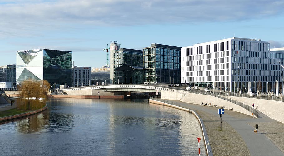 berlin, germany, capital, architecture, government district, river, spree, railway station, central station, promenade