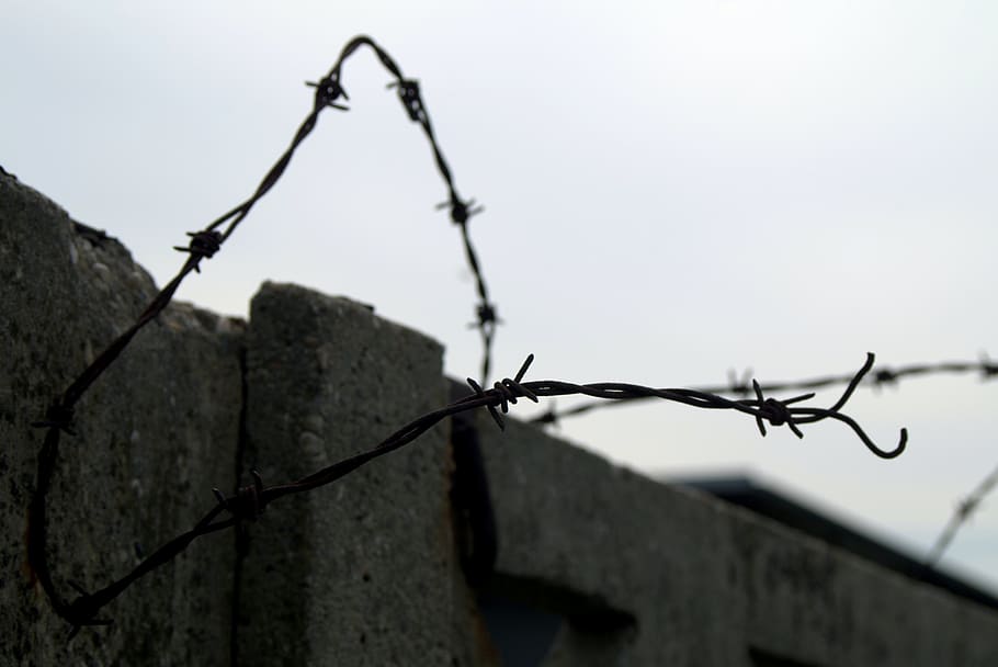 barbed wire, the closure of, prison, dom, escape, release, bondage, wires, fencing, sky