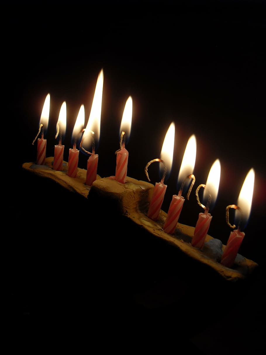 Hanukkah, gastar, luz, luces, religión, candelabro, decoración, festival, estado de ánimo, velas