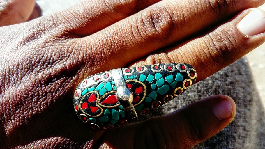 silver, hand, ring, morocco, berber, the style of the country, colorful, nice, the hand, tanned