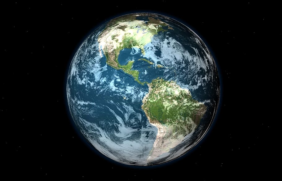 planet earth, earth, planet, global, sphere, world, 3d, space, america, south america