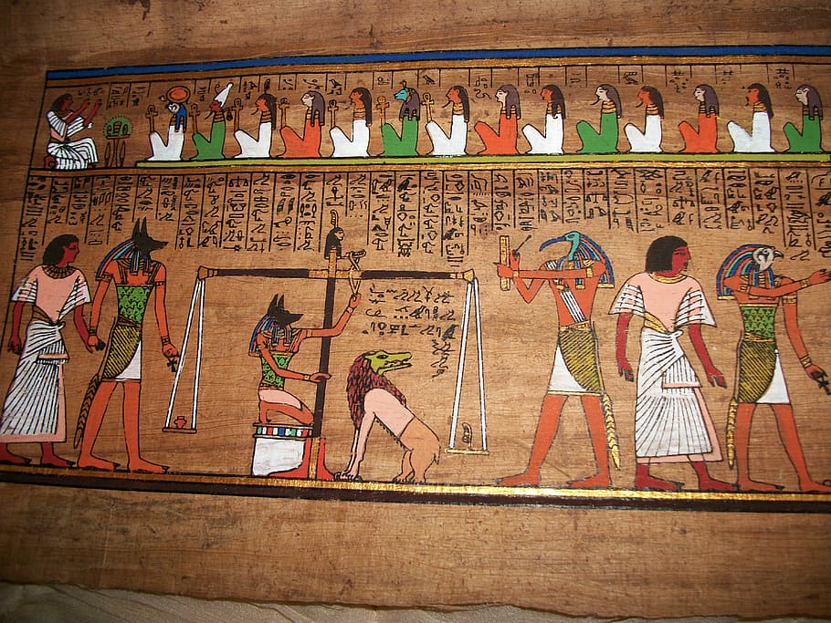 tablero de jeroglíficos egipcios, egipto, anubis, juicio, dios, egipcio, antiguo, religión, faraón, cultura