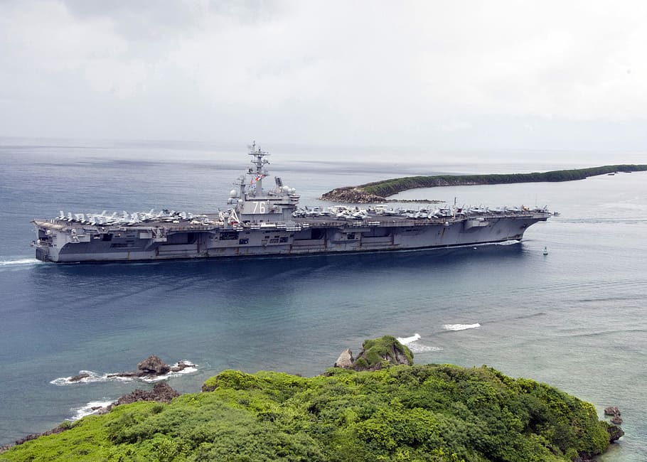 Uss, Ronald, Reagan, aviones, portaaviones, USS Ronald Reagan, Guam, barco, militar, océano