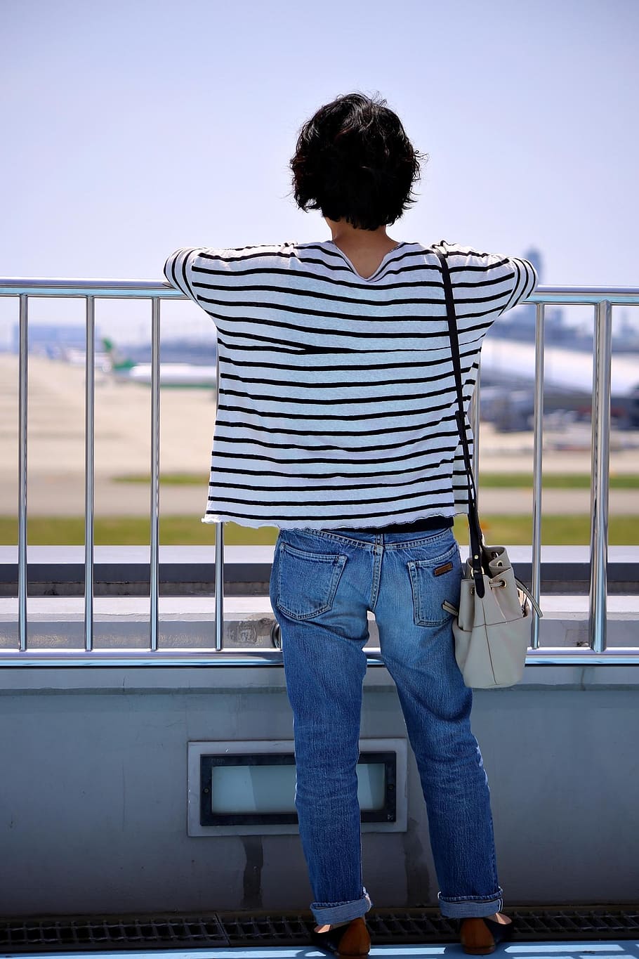 japanese, japan, osaka, kansai international airport, women, portrait, denim, jeans, one person, casual clothing