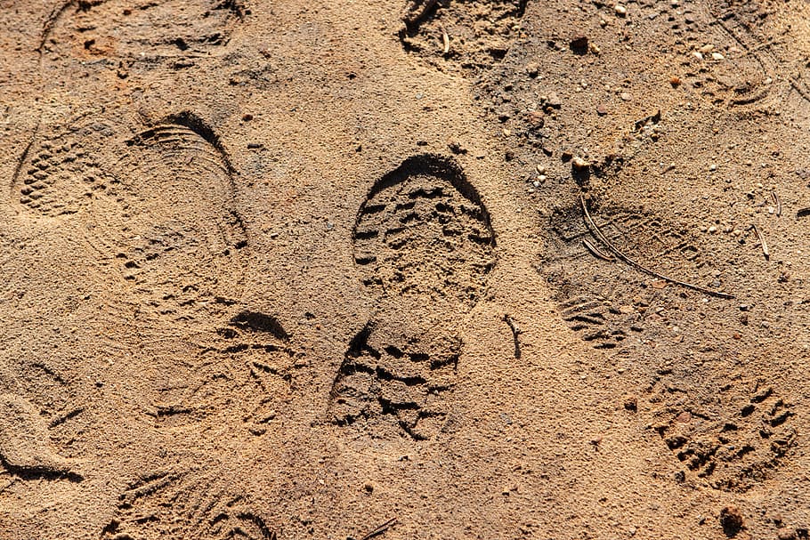 shoe print, sand, mark, trekking, outdoor, track, land, high angle view, footprint, nature