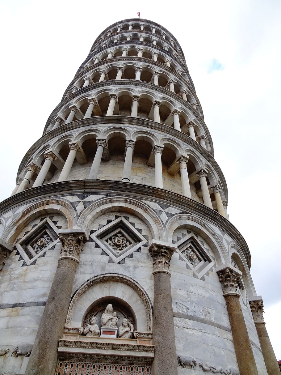 Pisa, Italia, Menara, Arsitektur, menara pisa, monumen, bangunan Italia, agama, kerohanian, tempat ibadah