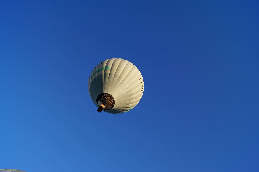 hot air balloon, air, sky, aircraft, fly, to want, float, blue, flying, low angle view