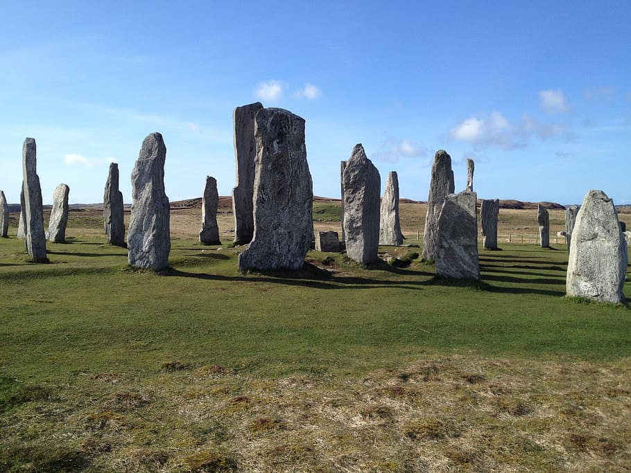 stonehenge, pulau lewis, callanish, batu berdiri, hebrides, skotlandia, lanskap, batu, alam, pedesaan