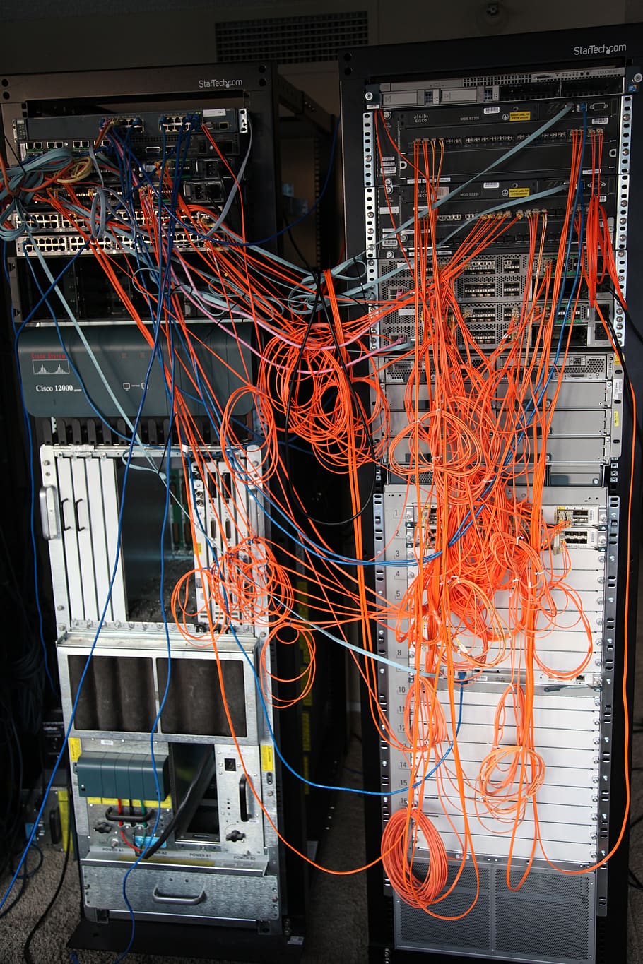 server rack, servers, electronics, cables, technology, chaos, problem, industry, connection, complexity