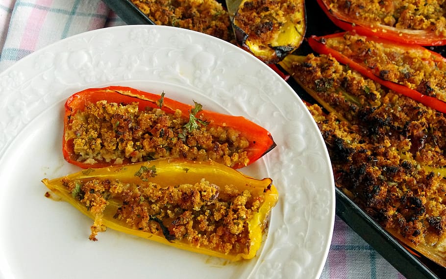 Stuffed Peppers, Contour, peppers, italian cuisine, typical dish, eat, foods, gastronomy, bread crumbs, breadcrumbs