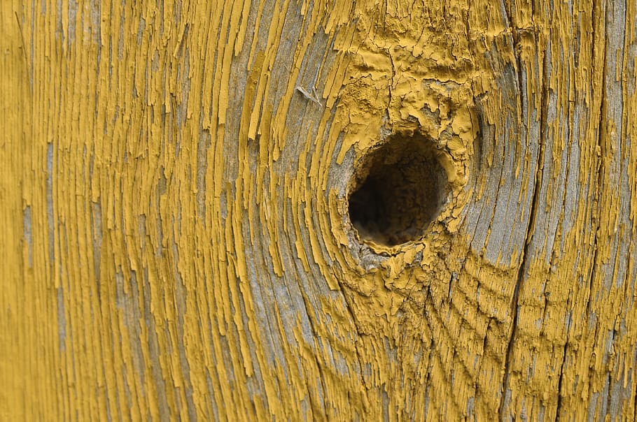 wood, rub, hole, wall, orange, cottage, textured, wood - material, close-up, full frame