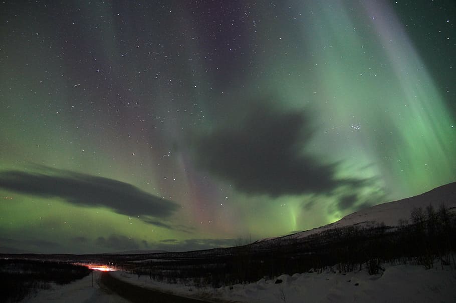 fotografía de la aurora boreal, aurora boreal, viento solar, fenómeno de luz, verde, luz, electrones, aurora, astronomía, estrella - Espacio